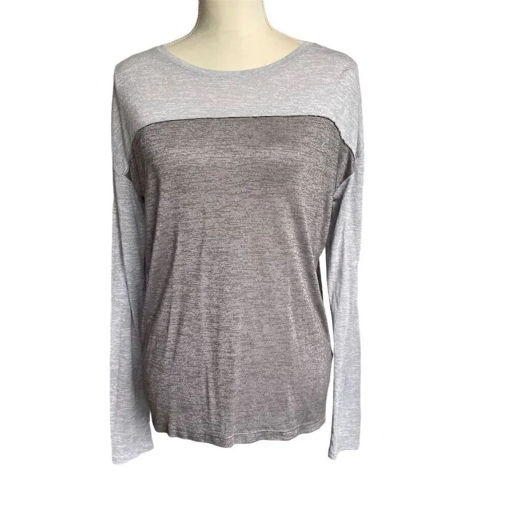 Vince Women's Gray Long Sleeve Blouse Size S Lightweight Casual Top